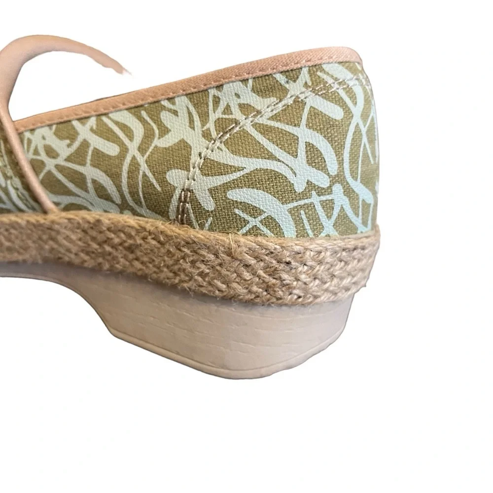 Dansko Victoria clog canvas jute espadrille green tan 38 - Picture 10 of 14